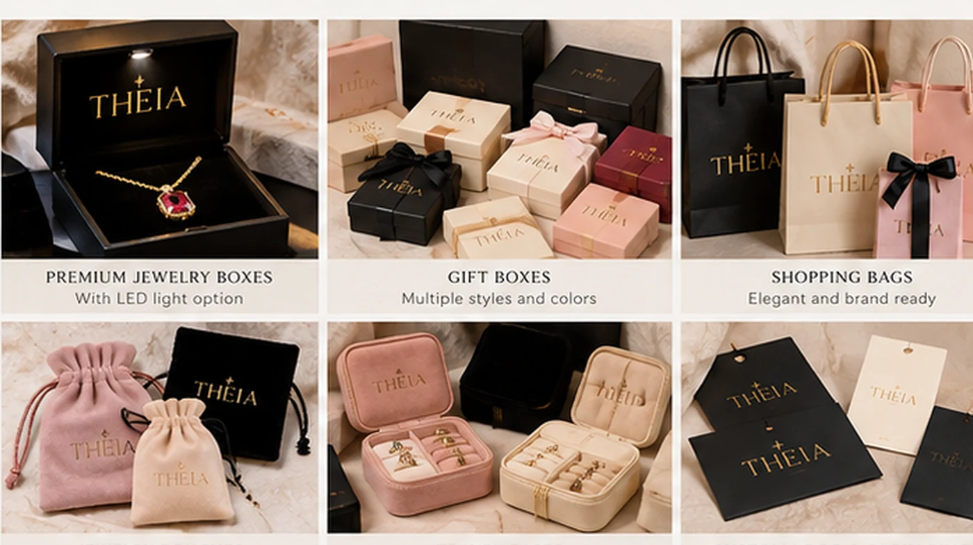 Gift boxes, jewelry presentation cases, shopping bags and custom branded packaging